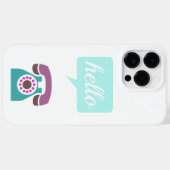 Lila Minze Retro Telefon Hallo Typografie Zitat Case-Mate iPhone Hülle (Rückseite (Horizontal))