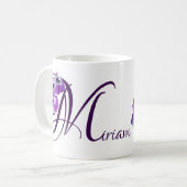 Lila Miriam-Name  Pansy floral boho Kaffeetasse (Vorderseite Links)