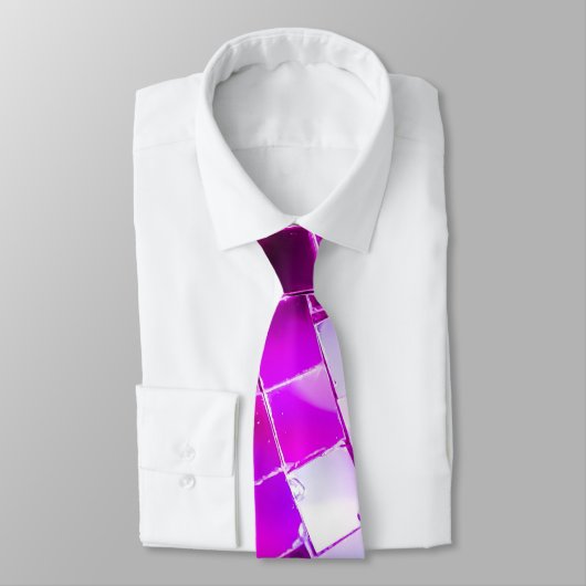 Lila Mirror Disco Ball Krawatte (Gebunden)