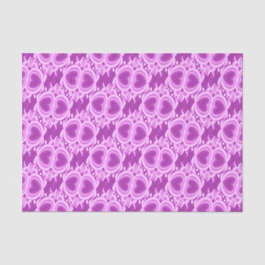 Lila Mirrored Hearts Seidenpapier (Vorderseite)