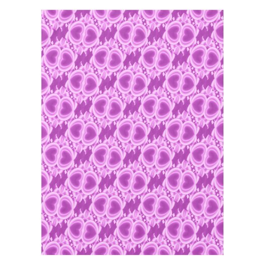 Lila Mirrored Hearts Tischdecke (Vorderseite)