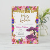 Lila Mis Quince mexikanische Geburtstagseinladung Einladung (Stehend Vorderseite)