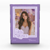 Lila Mis Quince Quinceañera Foto Akrylic Block (Vorderseite)