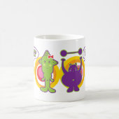 Lila & Miss Green Niedlich Cartoon Character Kaffeetasse (Mittel)