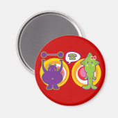 Lila & Miss Green Niedlich Cartoon Character Magnet (Vorderseite/Rückseite)