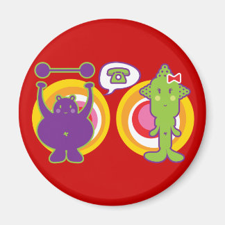 Lila & Miss Green Niedlich Cartoon Character Magnet