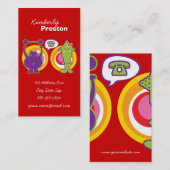 Lila & Miss Green Niedlich Cartoon Character Visitenkarte (Vorne/Hinten)