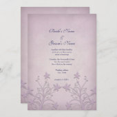 Lila Mist Floral Elegantes Hochzeitsempfang Einladung (Vorne/Hinten)