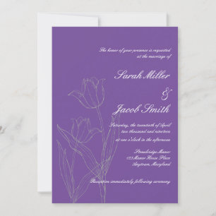 Lila Mist   Minimalistische Hochzeit Einladung