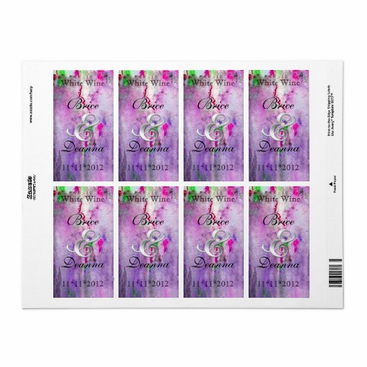 Lila Mist Wedding Wine Label (Vorne)