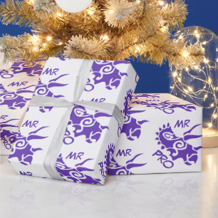 Lila Mister Pro Triceratops Geschickte Antike Geschenkpapier