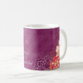Lila mit Big Blume Coffee Pot Tasse (VorderseiteRechts)