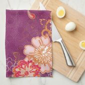 Lila mit Big Blume Teetücher Handtuch Handtuch Han (Viertel Falte)