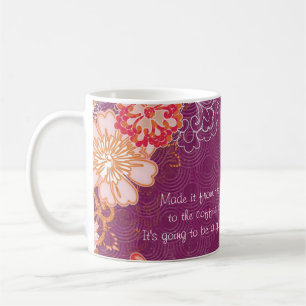 Lila mit Big Red Pink Blume Kaffeetasse