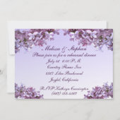 Lila mit BlumenBlumen, die Proben-Abendessen Einladung (Vorderseite)