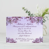 Lila mit BlumenBlumen, die Proben-Abendessen Einladung (Stehend Vorderseite)