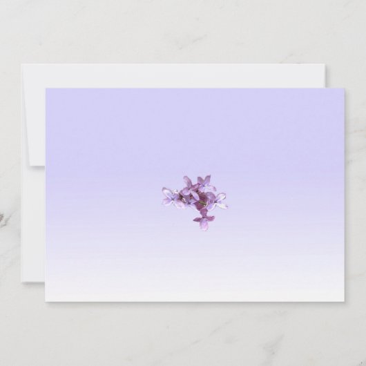 Lila mit BlumenBlumen, die Proben-Abendessen Einladung (Rückseite)