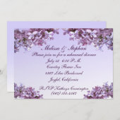 Lila mit BlumenBlumen, die Proben-Abendessen Einladung (Vorne/Hinten)