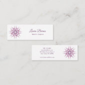 Lila Mit Blumenmandala. Text Mini Visitenkarte (Vorne/Hinten)