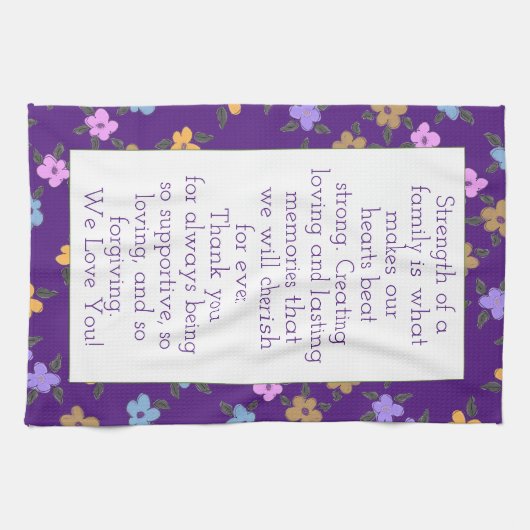 Lila mit Blumenmuster Geschirrtuch (Horizontal)