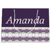 Lila mit Blumenmuster Große Geschenktüte (Vorderseite)