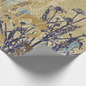 lila mit BlumenVintages Geschenkpapier (Ecke)