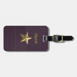 Lila mit dem Gold Star Gepäck Tag Gepäckanhänger