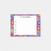 Lila mit farbigen Punkten Post It Note Post-it Klebezettel (Vorderseite)
