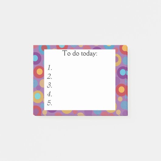 Lila mit farbigen Punkten Post It Note Post-it Klebezettel (Vorderseite)