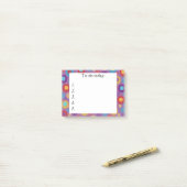 Lila mit farbigen Punkten Post It Note Post-it Klebezettel (Auf Schreibtisch)