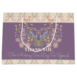 Lila mit floraler Akzentbildung Große Geschenktüte