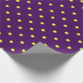Lila mit Gelbstars Geschenkpapier (Ecke)