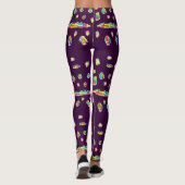 Lila mit gemischten Farbmustern Leggings (Rückseite)