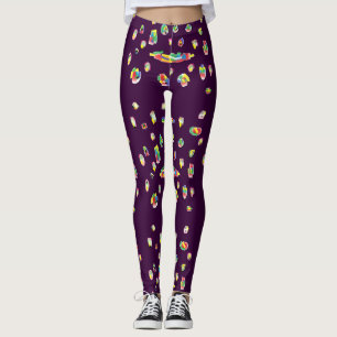 Lila mit gemischten Farbmustern Leggings