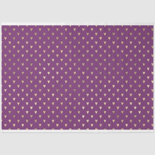 LILA MIT GOLD HERZPATTERN SEIDENPAPIER (Vorderseite)