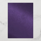 Lila mit Goldpfau und Ganesha Wedding Folieneinladung (Rückseite)