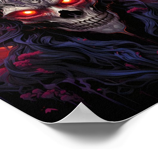 Lila mit großen Hörnern auf dem Kopf Poster (Ecke)