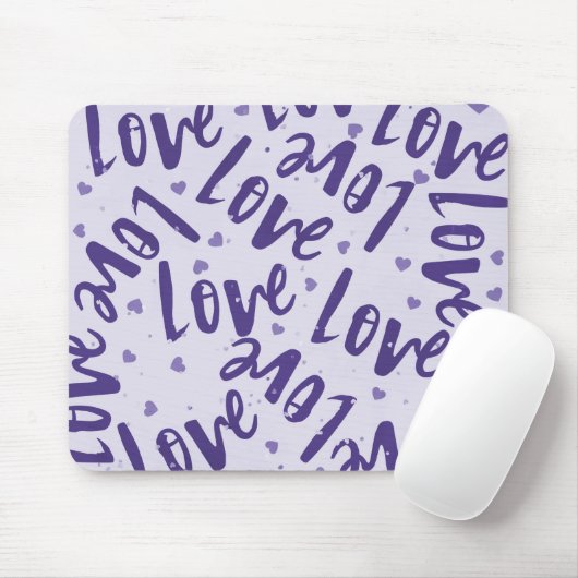 LILA MIT HAND DRAWN RANDOM-LIEBE MOUSEPAD (Mit Mouse)