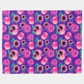 LILA MIT HELLEN PINKPUMPKINS & SONNENBLUMEN FLEECEDECKE (Vorderseite (Horizontal))