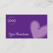 Lila mit herrlichem Lilac Herz und Logo Modernität Visitenkarte (Vorderseite)