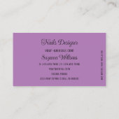 Lila mit herrlichem Lilac - Herz und Monogramm Nie Visitenkarte (Rückseite)