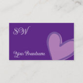Lila mit herrlichem Lilac - Herz und Monogramm Nie Visitenkarte (Vorderseite)