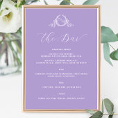 Lila Mit Monogramm Elegantes Bar Wedding-Zeichen Poster