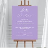 Lila Mit Monogramm Elegantes Bar Wedding-Zeichen Poster