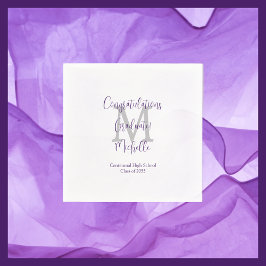 Lila Mit Monogramm Graduierungspartei Serviette