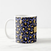 Lila Mit Monogramm Leopardendruck Kaffeetasse (Links)