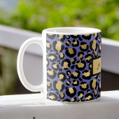 Lila Mit Monogramm Leopardendruck Kaffeetasse