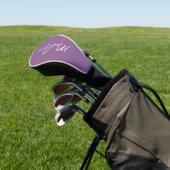 Lila Mit Monogramm Skriptname Frauen Golf Headcover (In SItu)