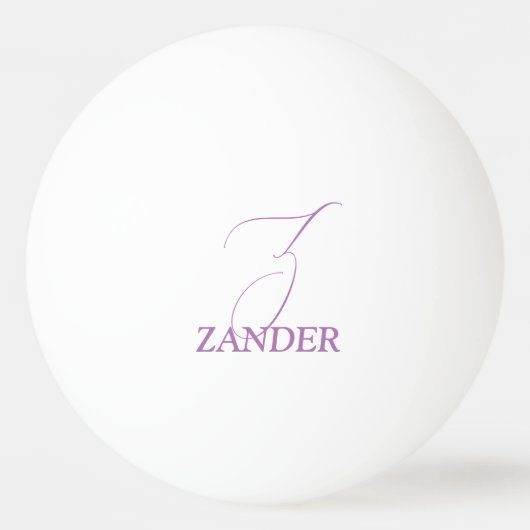 Lila Mit Monogramm Tischtennisball (Vorderseite)