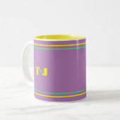 Lila Mit Monogramm Zweifarbige Tasse (Vorderseite Links)